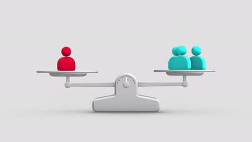 Manager vs Employees Balance Weighing Scale Looping Animation