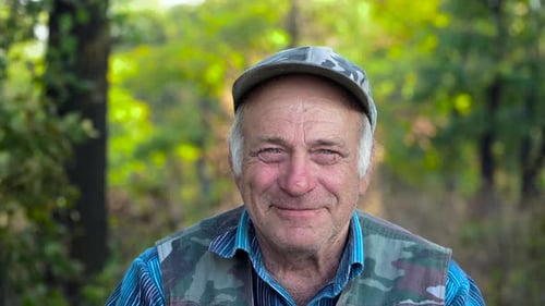 Old Man Smiles and Happy