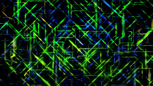 Abstract green and blue laser neon beams