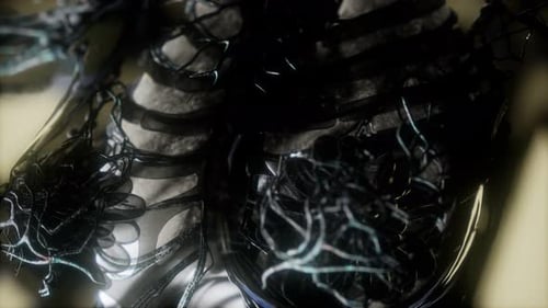 Digital Animation of Human Skeleton with Glowing Vessels