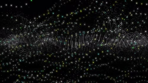 Abstract dot line tech particle wave background