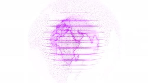 Neon Digital Earth Globe Rotating Animation