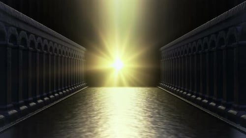 Mystical Corridor Journey to Golden Radiant Light