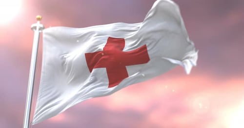 Cruz Vermelha Internacional ao Pôr do Sol