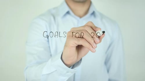 Writing Goals for the Year on Clear Surface