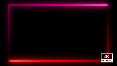 Neonrot & Pink Rahmen Overlay Hintergrund 4K geschlungen V5