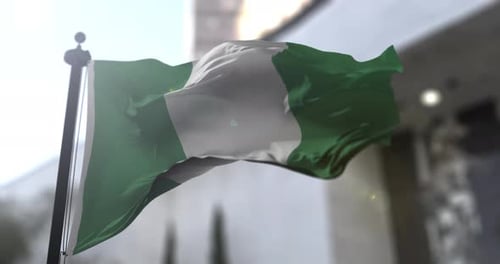 Realistic Waving Flag of Nigeria Animation