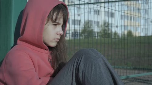 Depressed teenager. Loneliness of a teenager.