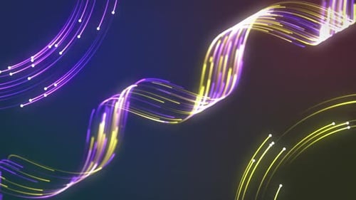 Abstract Glowing Lines Swirling Particles Digital Technology Background