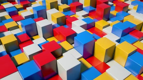 Abstract Colorful Geometric Cubes Moving Background Loop