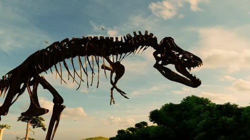 Amazonaswälder und Dinosaurierskelette