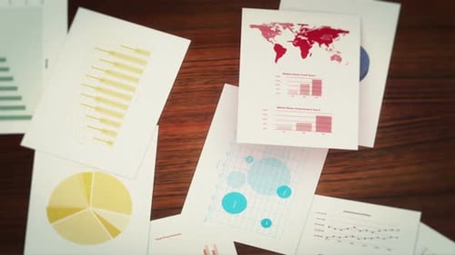 Business Charts and Infographics Seamless Background Loop
