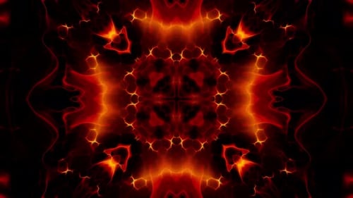 Red Fire Kaleidoscope Loop 4K 02