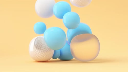 Colorful Abstract 3D Spheres Bouncing Loop Animation