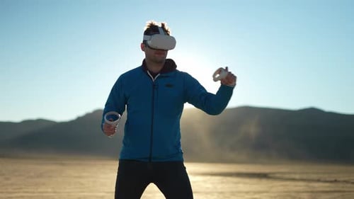 Man Using VR Headset