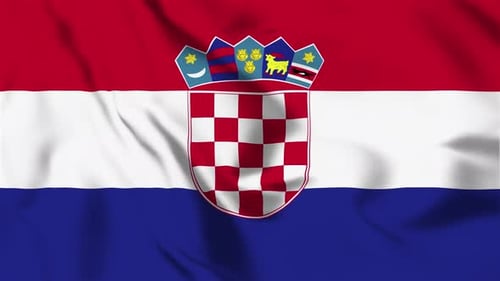 Waving Flag of Croatia Realistic Loop Animation