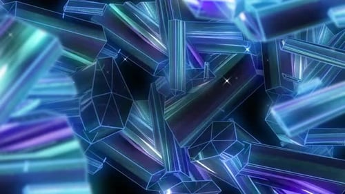 Futuristic Glowing Geometric Abstract Shapes Background Loop