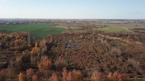 Autumn Landscape Aerial View 04