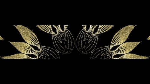 Art Deco Inspired Golden Glitter Ornate Pattern Animation Loop