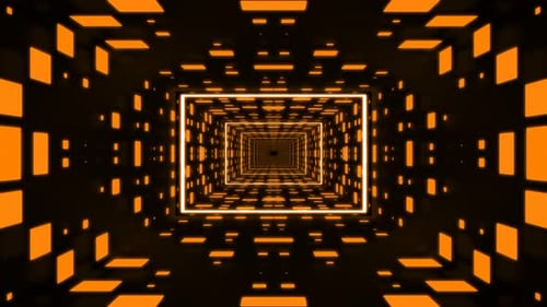 Futuristic Glowing Abstract Tunnel Loop Background