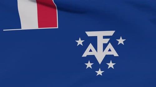 Flag French Southern and Antarctic Territories Patriotism National Freedom Seamless Loop