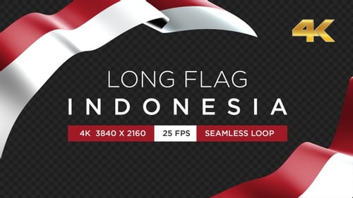 Realistic Waving Indonesian Flag Animation