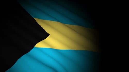 Flagge der Bahamas weht im Wind