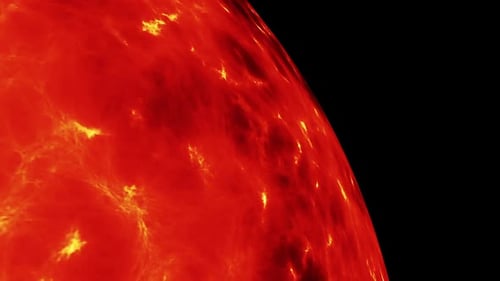 Digitales Rendering Red Burning Fire Planet