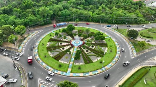 Letters Roundabout at downtown Manaus Brazil. Manaus Amazonas.