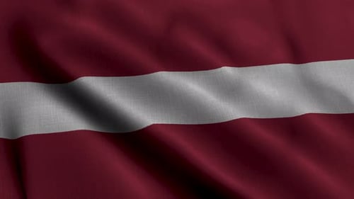 Waving Latvia Flag with Realistic Fabric Texture