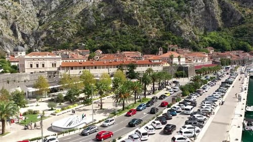 Aerial View on the Kotor City in Montenegro
