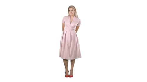 Portrait of fashion smilling young beautiful woman model