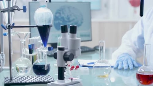 Medical Experiment in Bright Laboratory