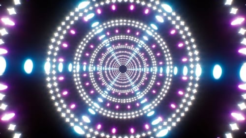 Blinking and Rotating Lights Vj Tunnel Background Loop 4K