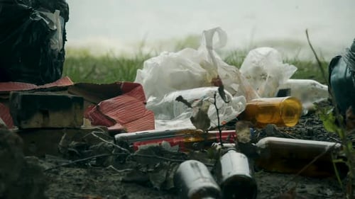 Pollution: Trash Pile near Water