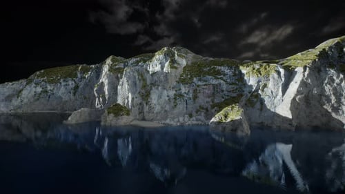 Fjord with Dark Storm Clouds
