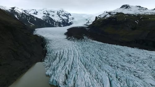 Aerial Panoramic View of the Skaftafell Glacier Vatnajokull National Park
