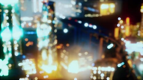 Blurred Cityscape Background Scene at Night