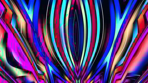 Vibrant Glowing Neon Abstract Geometric Lines Loop