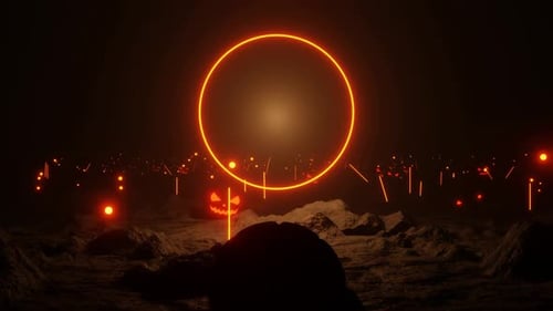 Halloween Scene Style Alien Terrain Looped Background