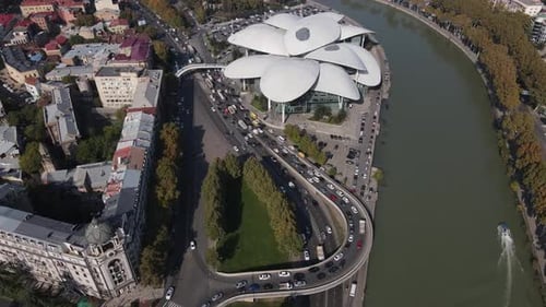 Beautiful Modern Buildings in the Streets of Tbilisi Capital of Georgia
