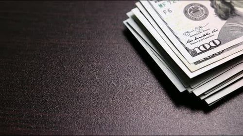 Close Up View of Stacked US Currency