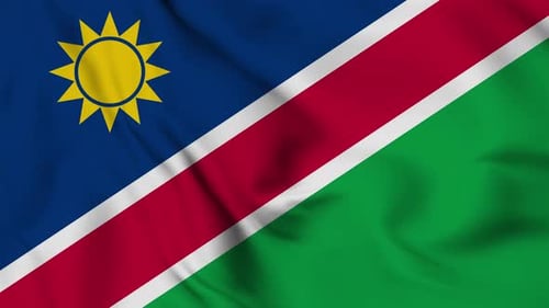 Waving National Flag of Namibia Animation