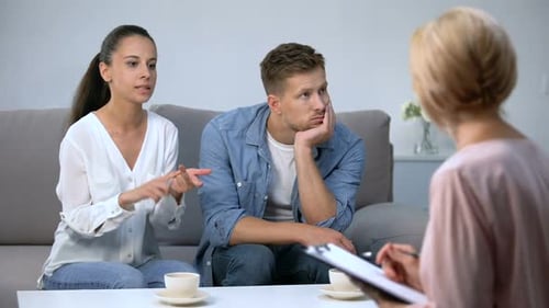 Couple with Therapist, Relationship Problems, Home Setting