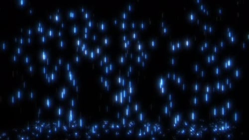 Glowing Blue Rain Floor Background Loop