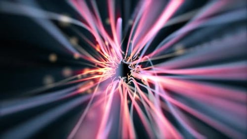 Abstract Tunnel of Glowing Light Rays Animation