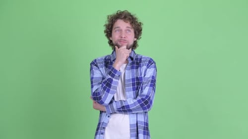 Man Thinks, Has an Idea, and Smiles