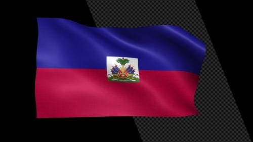 Waving Haiti National Flag Loop Animation