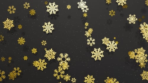 Elegant Golden Snowflakes Falling Festive Christmas Background