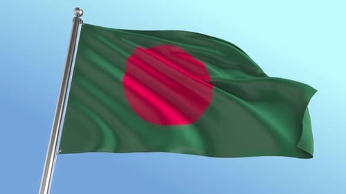 Bangladesh Flag Waving Realistic 3D Animation